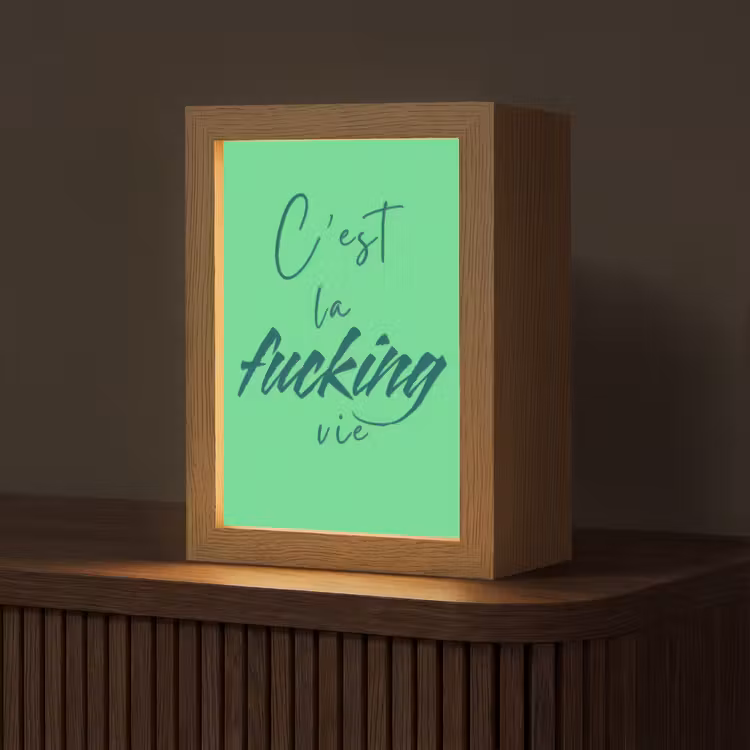 Tafellamp - c'est la fucking vie - Groen - Penseelstijl — 1