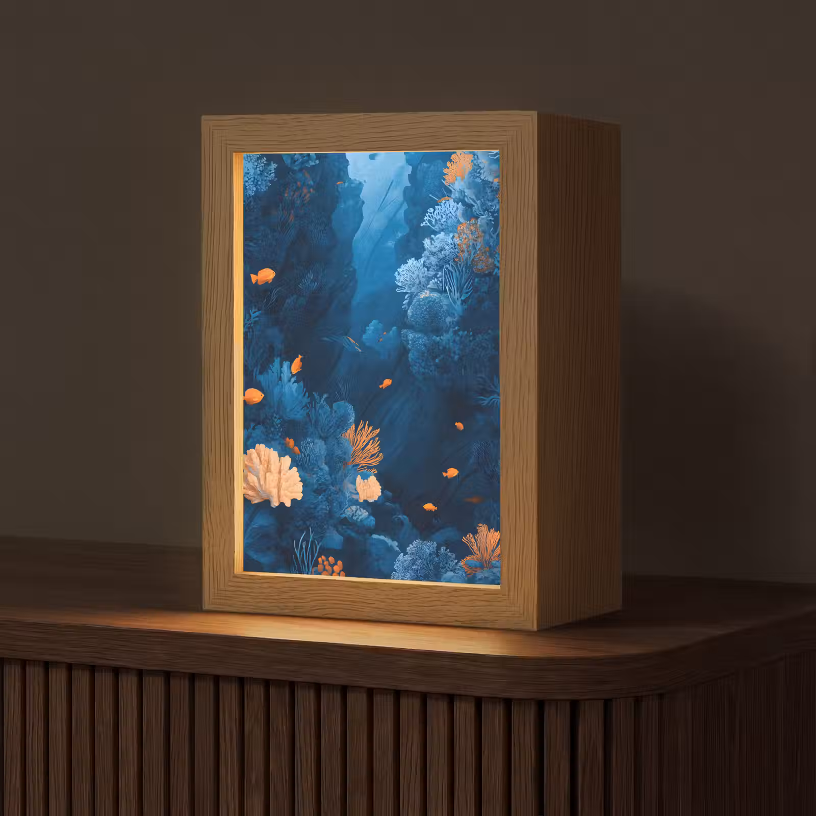 Tafellamp - Koraalrif - Vissen - Oceaan - Blauw — 1
