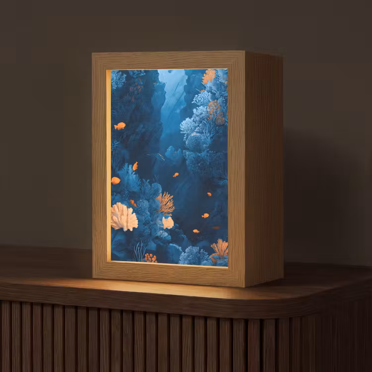Tafellamp - Koraalrif - Vissen - Oceaan - Blauw — 1