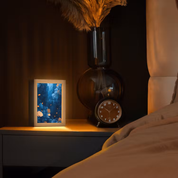 Tafellamp - Koraalrif - Vissen - Oceaan - Blauw — 2