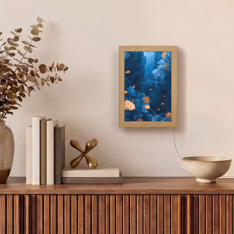 Tafellamp - Koraalrif - Vissen - Oceaan - Blauw — 4
