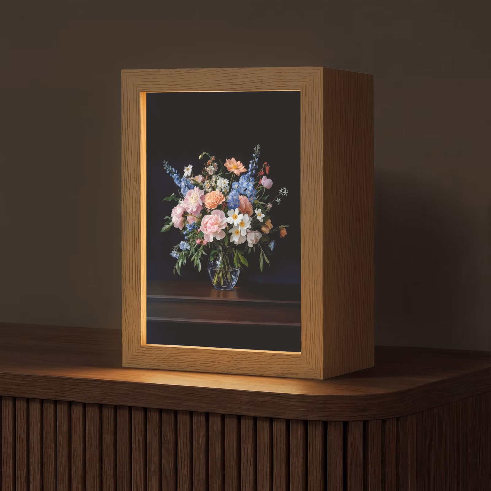 Tafellamp - Pastel - Bloemen - Glazen - Vaas — 1