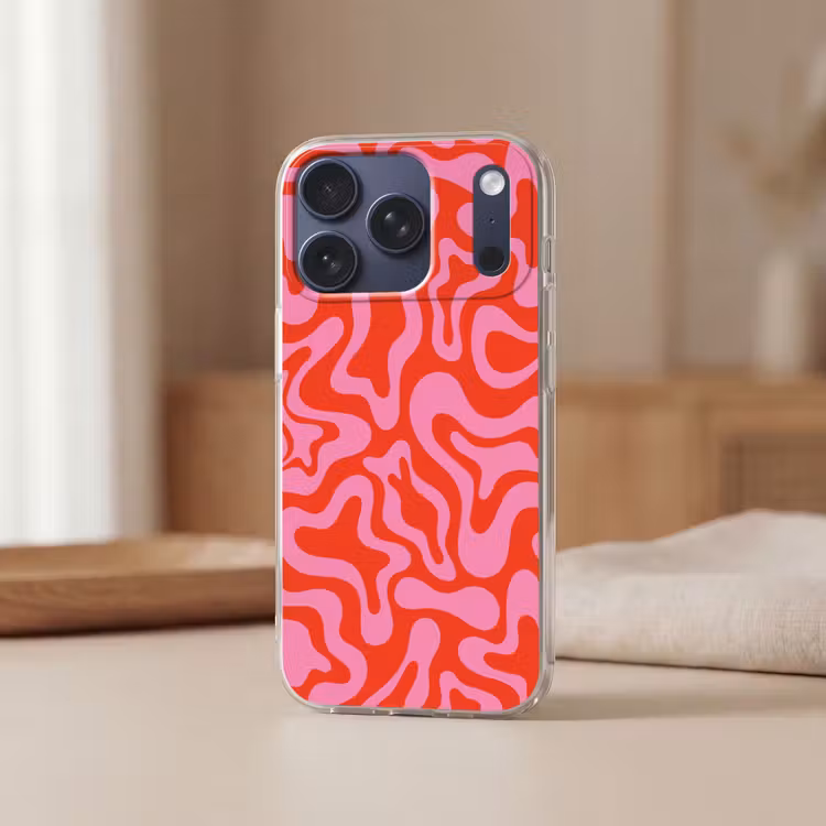 Telefoonhoesje - Abstract - Patroon - Rood - Roze - Minimalistisch — 3