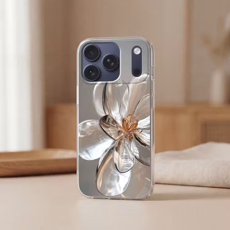 Telefoonhoesje - Bloem - Glazen - Doorzichtig — 3
