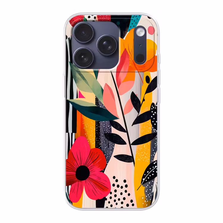 Telefoonhoesje - Bloemen - Bladeren - Abstract - Kleurrijk — 1