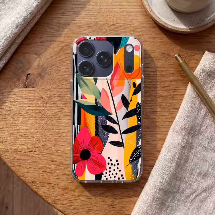 Telefoonhoesje - Bloemen - Bladeren - Abstract - Kleurrijk — 2