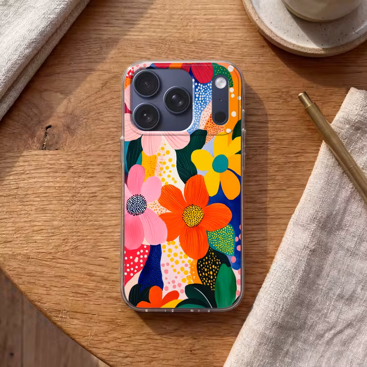 Telefoonhoesje - Bloemen - Kleurrijk - Stippen — 2