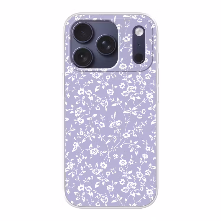 Telefoonhoesje - Bloemenpatroon - Paars - Wit - Bloemen — 1