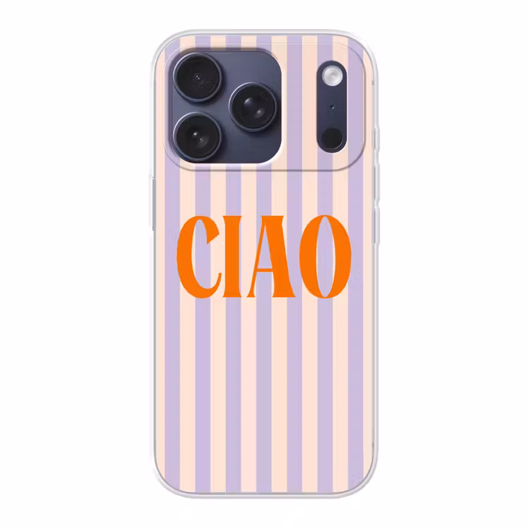 Telefoonhoesje - Ciao - Quote - Pastel - Strepen — 1