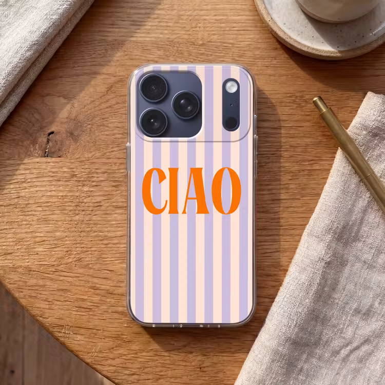 Telefoonhoesje - Ciao - Quote - Pastel - Strepen — 2