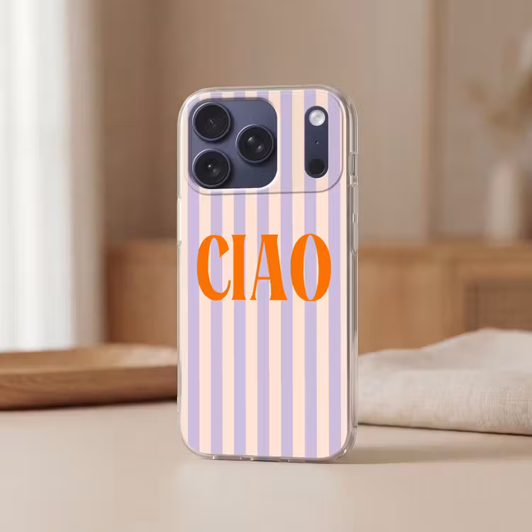 Telefoonhoesje - Ciao - Quote - Pastel - Strepen — 3