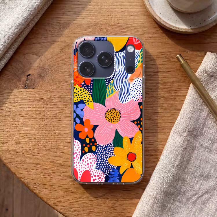 Telefoonhoesje - Kleurrijk - Bloemen - Abstract - Stippen — 2