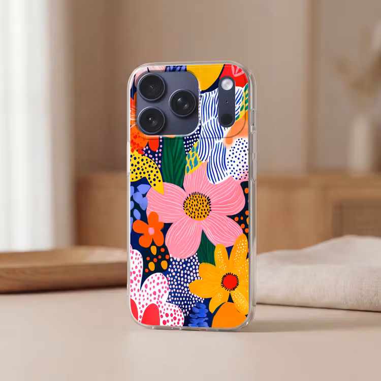 Telefoonhoesje - Kleurrijk - Bloemen - Abstract - Stippen — 3