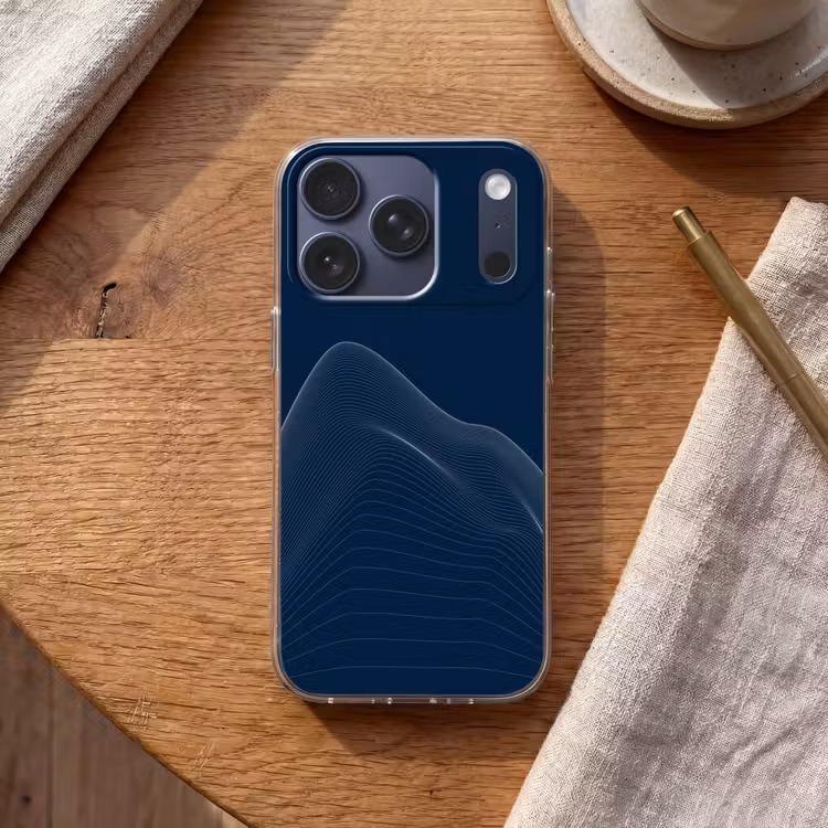 Telefoonhoesje - Lijnen - Abstract - Blauw - Wit — 2