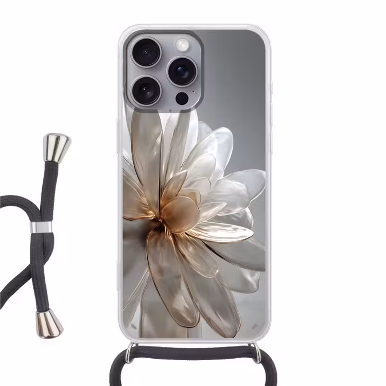 Telefoonhoesje met koord - Bloem - Wit - Neutraal — 1