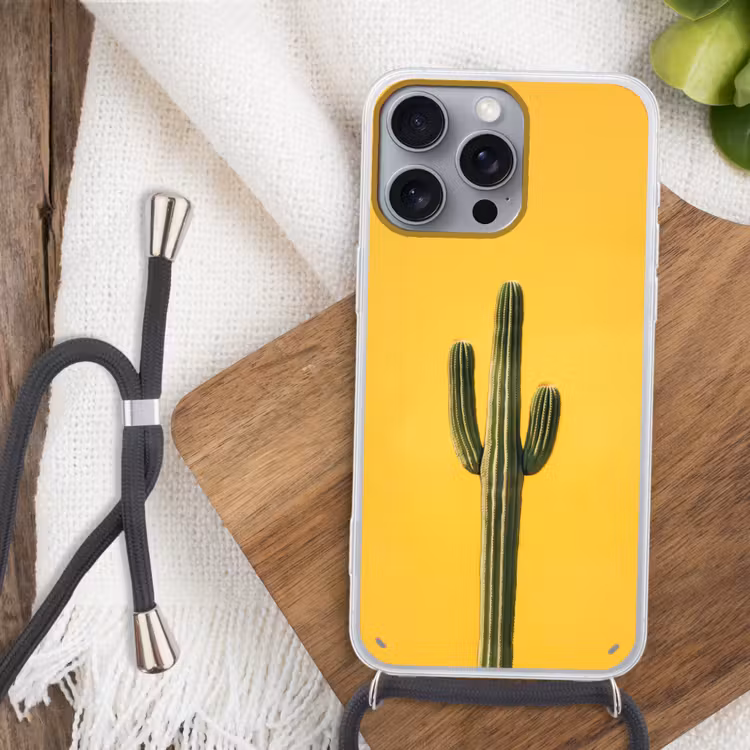Telefoonhoesje met koord - Cactus - Groen - Minimalistisch — 3