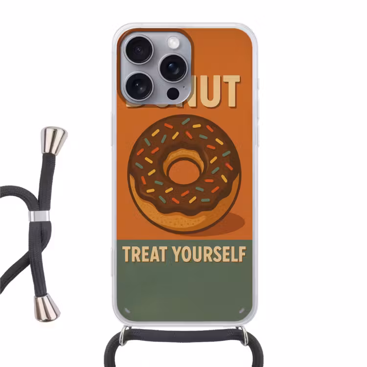 Telefoonhoesje met koord - Donut - Spikkels - Kleurrijk - Quote — 1