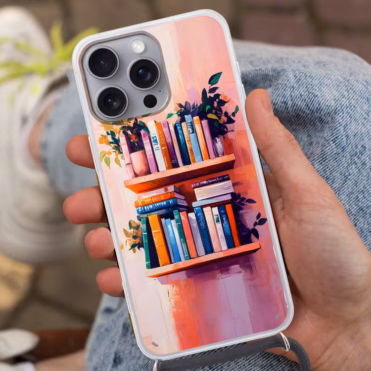Telefoonhoesje met koord - Planken - Boeken - Bladeren — 2