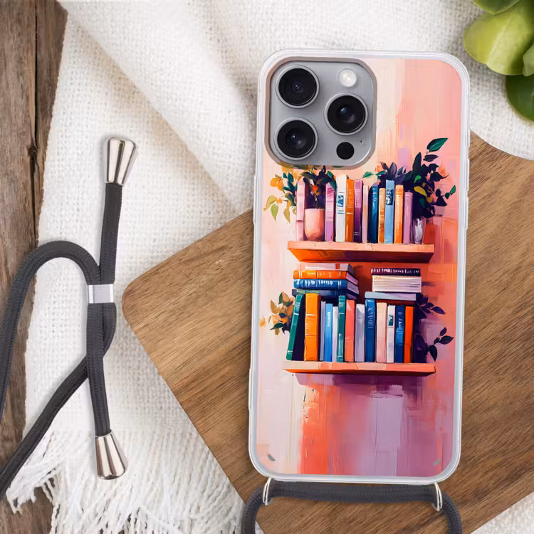 Telefoonhoesje met koord - Planken - Boeken - Bladeren — 3