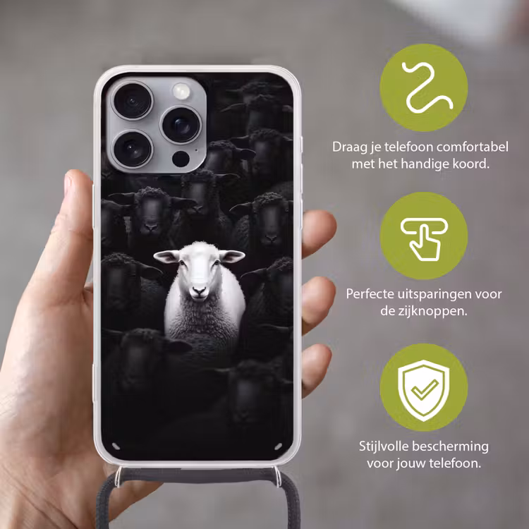 Telefoonhoesje met koord - Schapen - Wit - Duisternis — 4