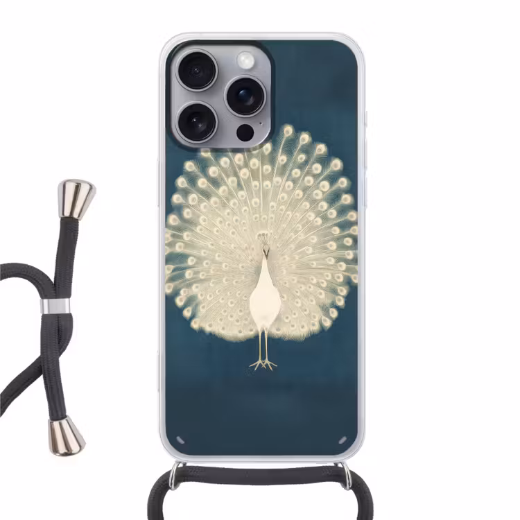 Telefoonhoesje met koord - Vogel - Blauw - Vintage — 1