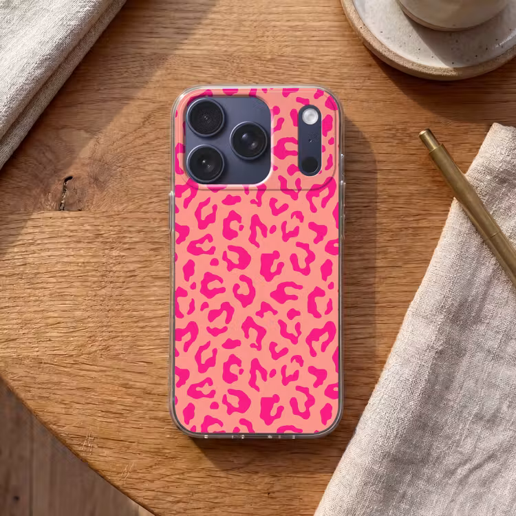 Telefoonhoesje - Panterprint - Roze - Dierenprint - Minimalistisch — 2