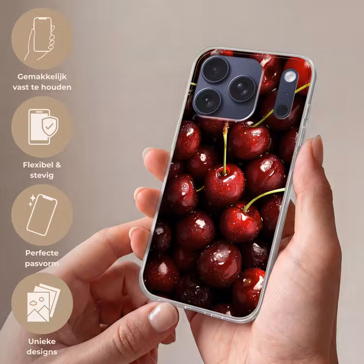 Telefoonhoesje - Rood - Fruit - Kersen — 4