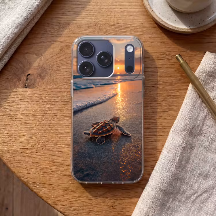 Telefoonhoesje - Schildpad - strand - Zonsondergang — 2