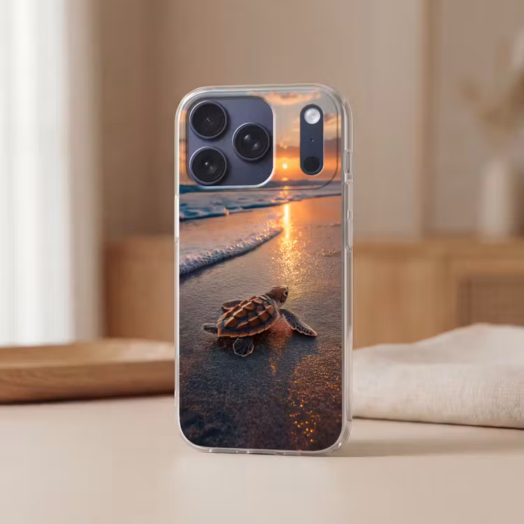 Telefoonhoesje - Schildpad - strand - Zonsondergang — 3