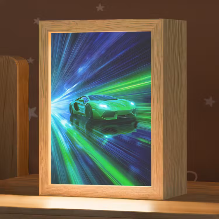 Nachtlampje - Snelheid - Licht - Sportwagen - Groen — 1