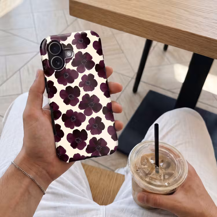 Telefoonhoesje Toughcase - Bloemen - Aquarel - Paars — 4