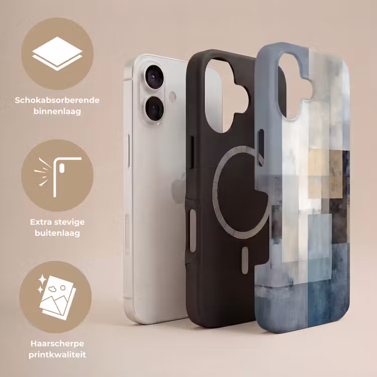 Telefoonhoesje Toughcase - Rechthoeken - Abstract - Blauw — 3