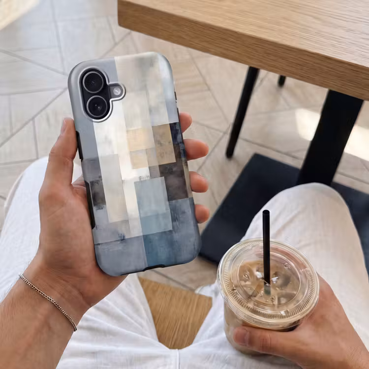 Telefoonhoesje Toughcase - Rechthoeken - Abstract - Blauw — 4