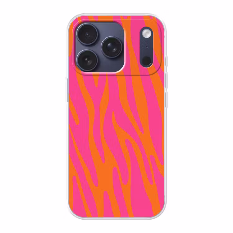 Telefoonhoesje - Zebraprint - Roze - Oranje - Dierenprint — 1