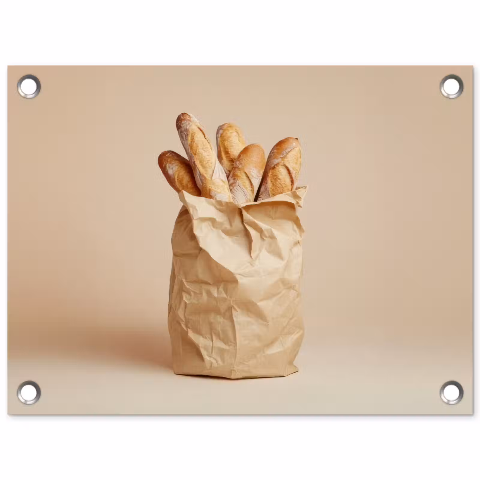 Tuinposter - Baguette - Brood - Stokbrood - Beige — 1