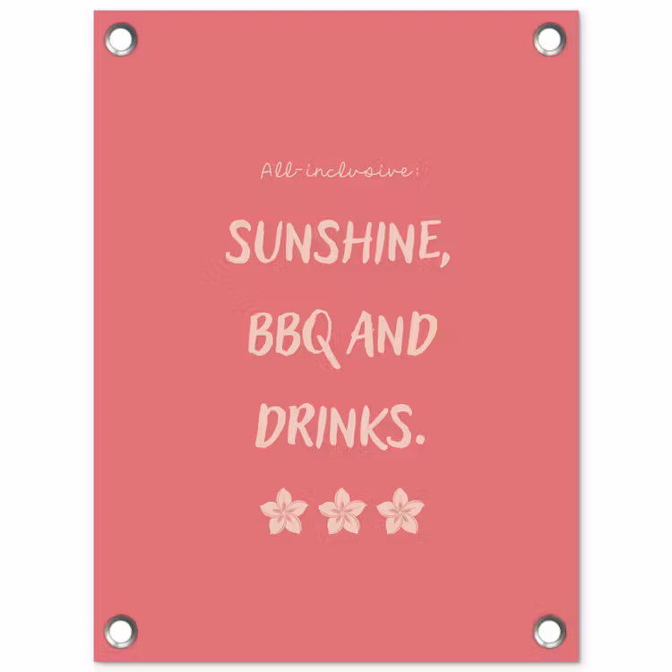 Tuinposter - BBQ - Quote - Roze - Zomer — 1