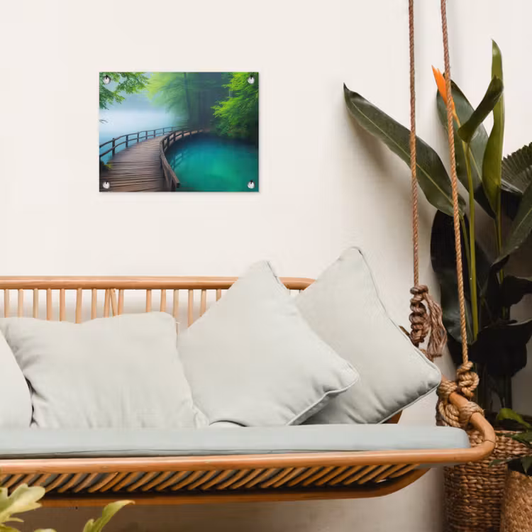 Tuinposter - Brug - Water - Rivier - Bos — 5