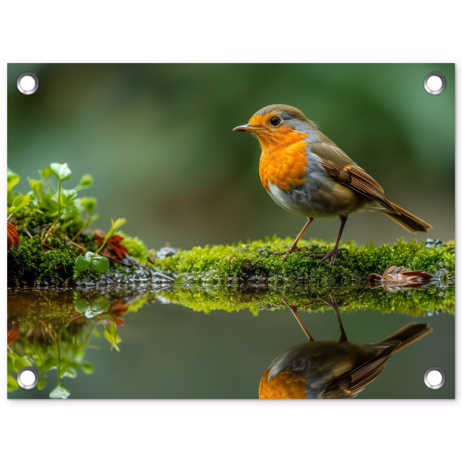 Tuinposter - Roodborstje bij het Water — 1