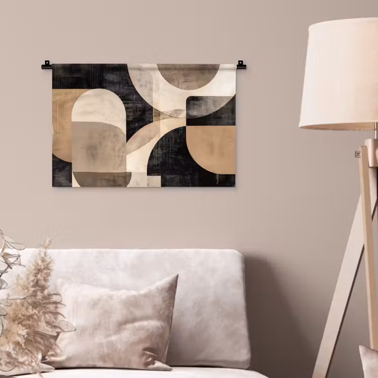 Wandkleed - Abstract - Vormen - Modern - Beige — 2