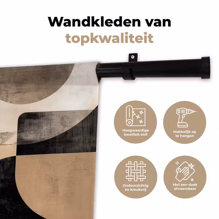 Wandkleed - Abstract - Vormen - Modern - Beige — 3