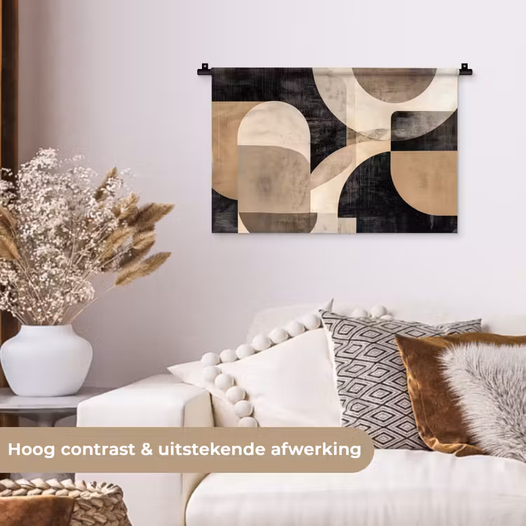 Wandkleed - Abstract - Vormen - Modern - Beige — 4
