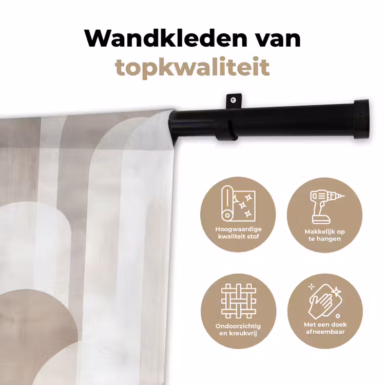 Wandkleed - Abstracte bogen - Modern - Beige — 3