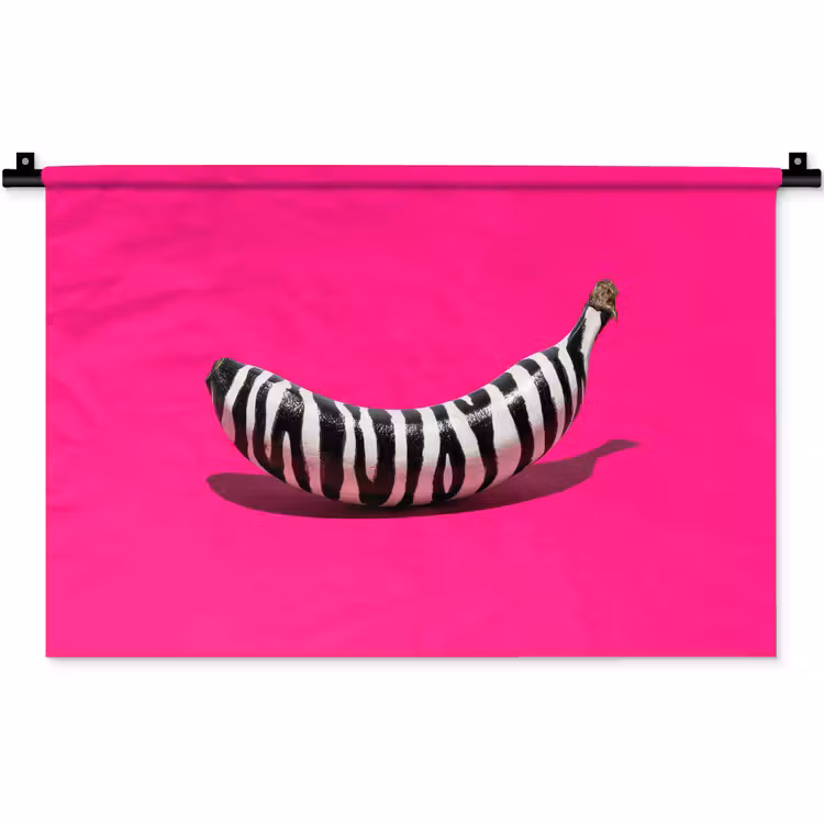 Wandkleed - Banaan - Zebraprint - Roze — 1