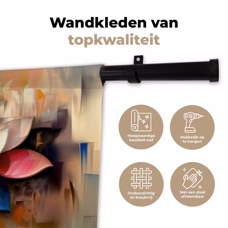 Wandkleed - Bloem - Abstract - Kleurrijk - Bladeren — 3