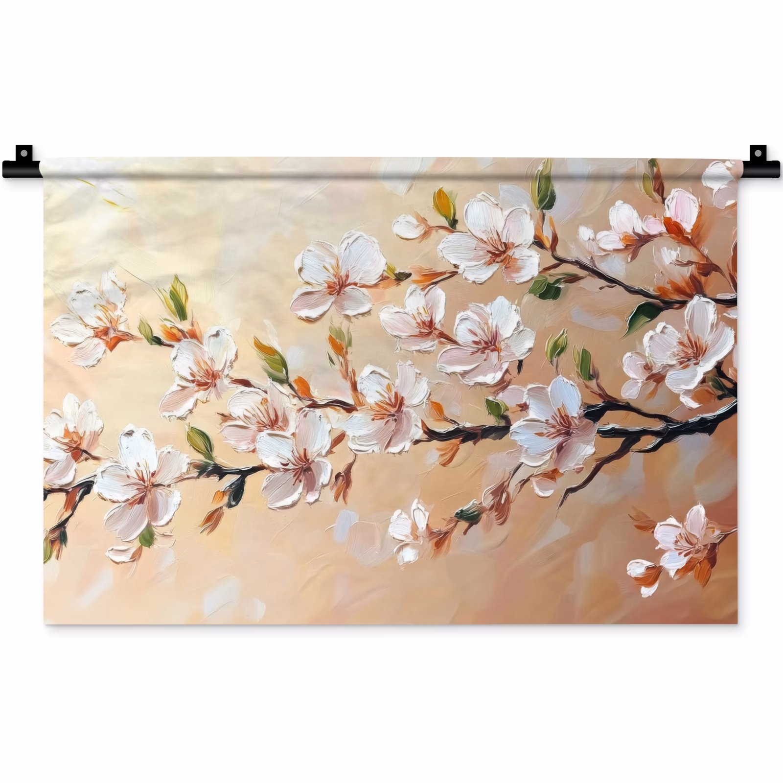 Wandkleed - Bloesemtakken - Schilderachtig - Roze — 1
