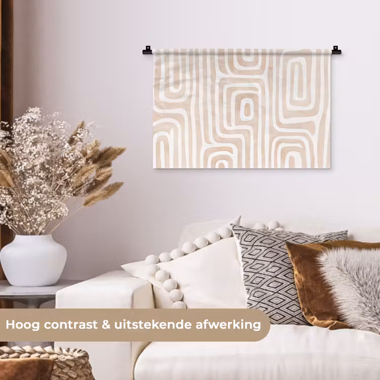 Wandkleed - Decoratief - Labyrint - Beige — 4