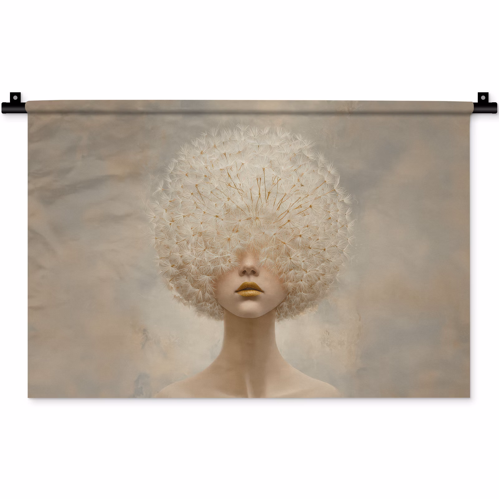 Wandkleed - Dromerig - Beige - Paardenbloemzaadjes — 1