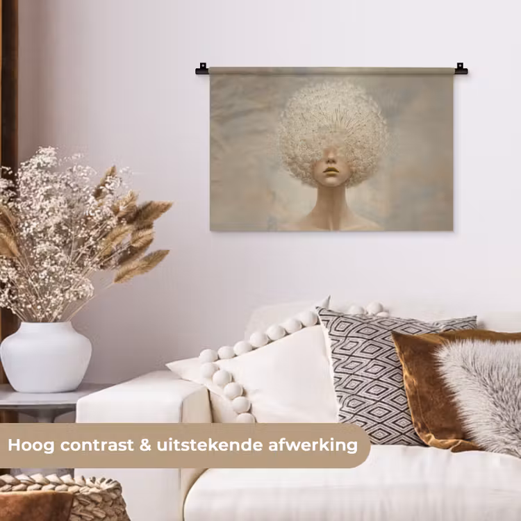 Wandkleed - Dromerig - Beige - Paardenbloemzaadjes — 4