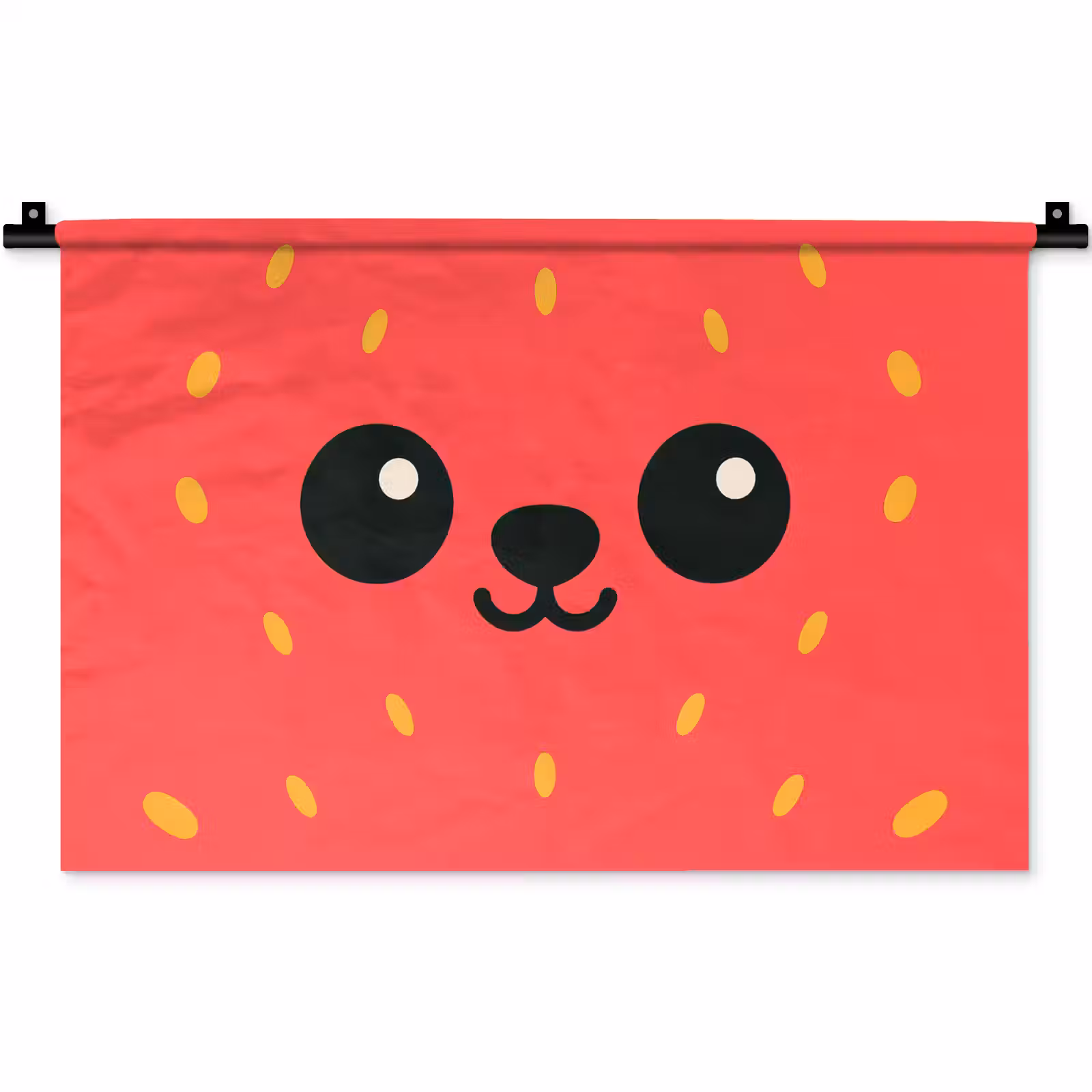 Wandkleed - Kat - Aardbei - Cartoon — 1
