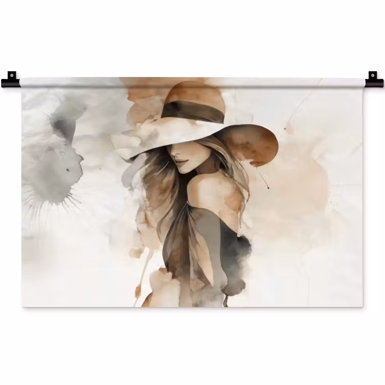 Wandkleed - Mysterieus - Vrouw - Sepia — 1